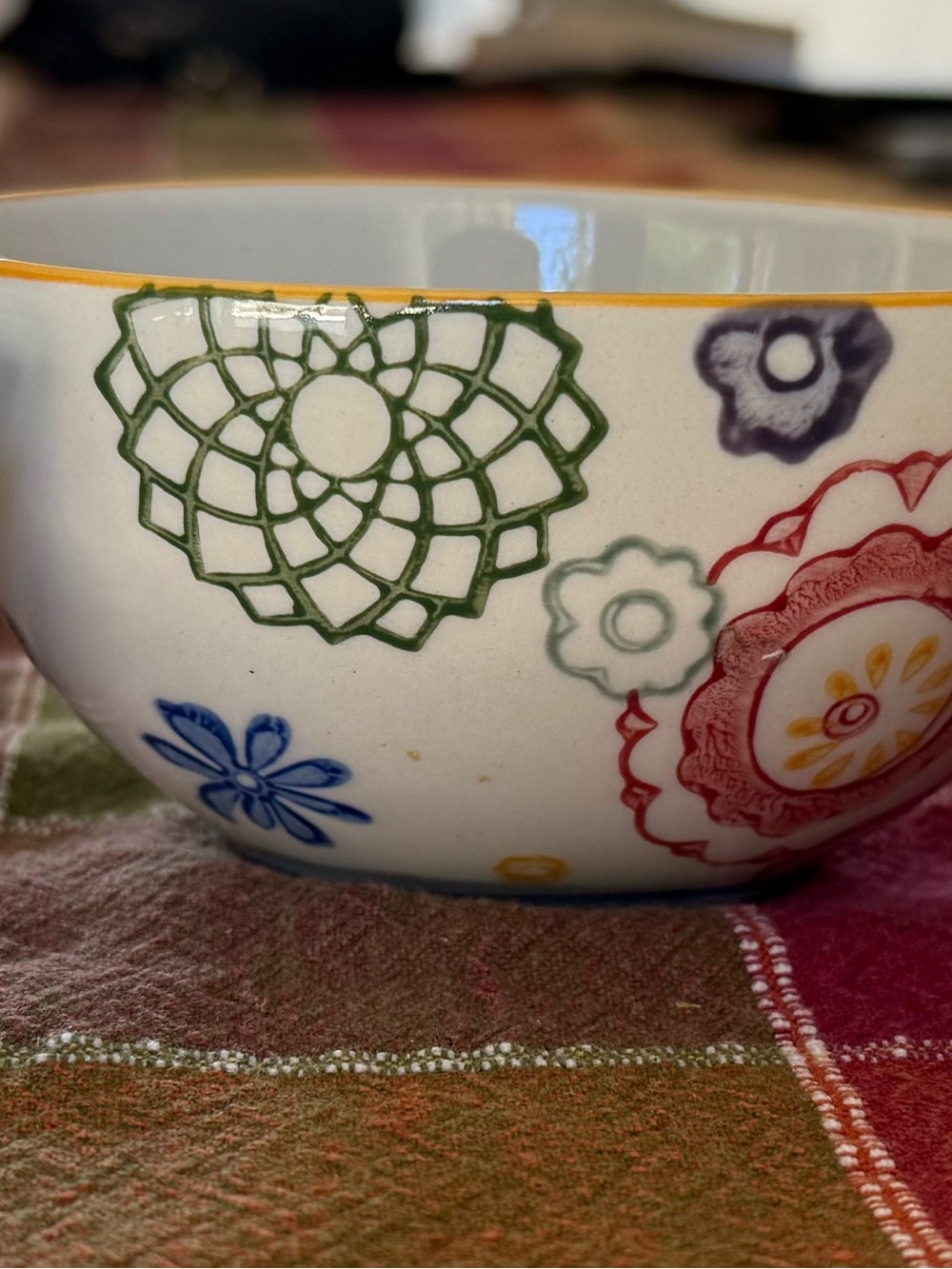 Pier 1 Hand-Painted Floral Stoneware Measuring Cups